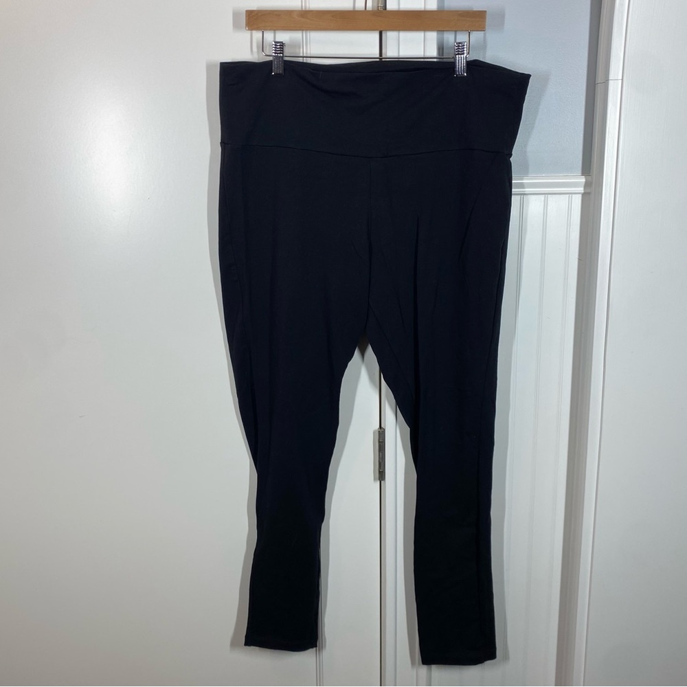 Seraphine maternity black leggings mid rise/under-bump/postpartum size XL cotton